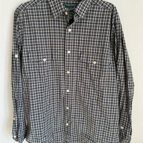 Woolrich Other - Men’s L Blue Woolrich Tartan Plaid Outdoor, Casual, Long Sleeve Button Up Shirt